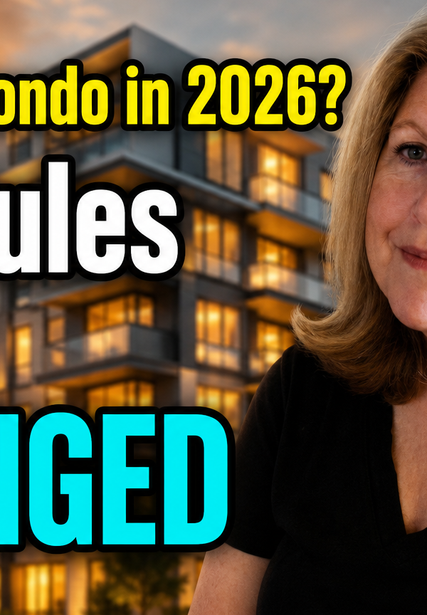 Modern condo building exterior with text about 2026 Fannie Mae and Freddie Mac condo financing rule changes